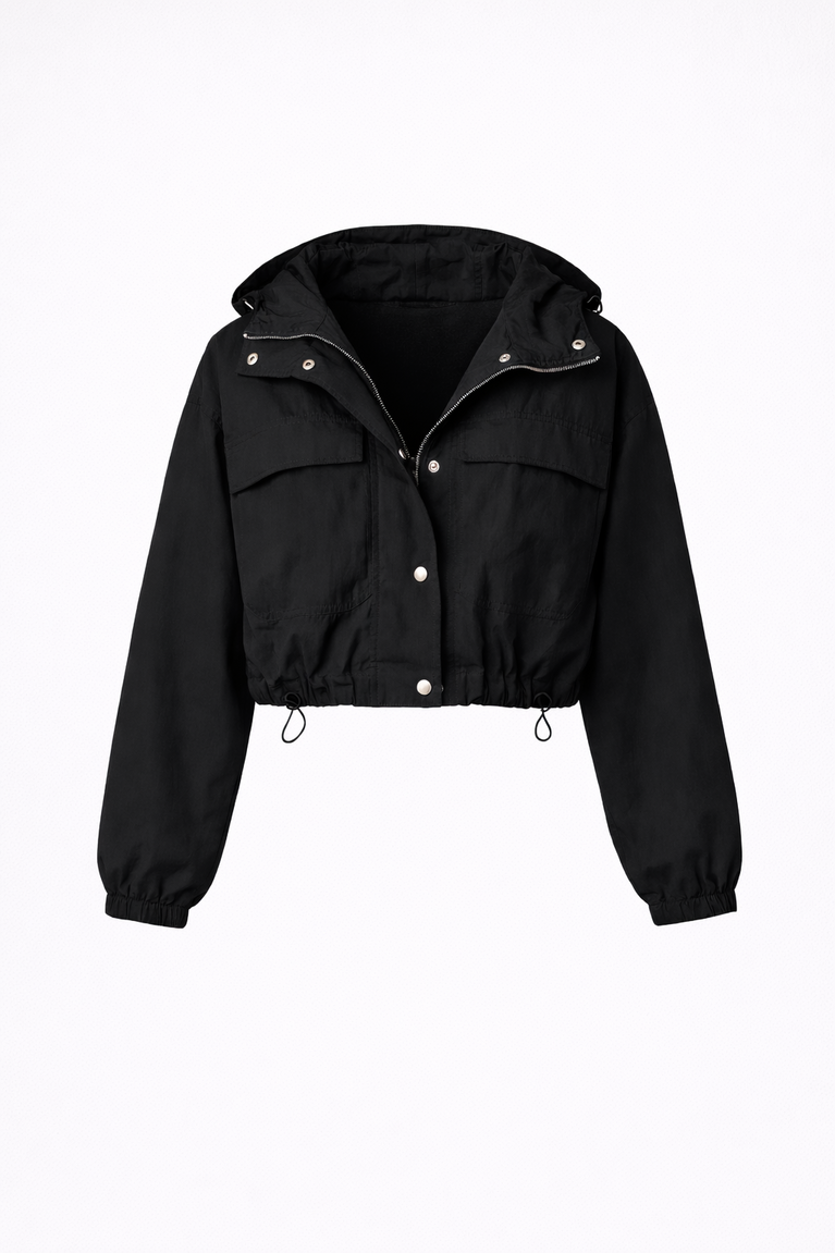 Asuka tafeta jacket | Black