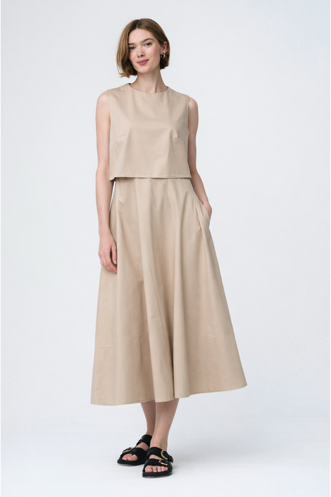 Poplin mid dress 36924 | Sabbia