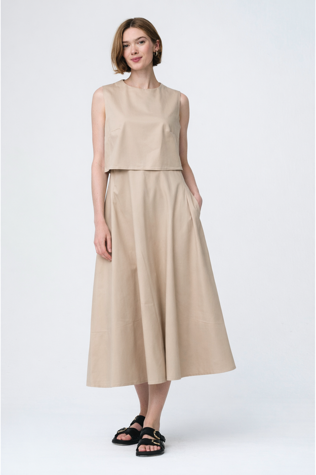 Poplin mid dress 36924 | Sabbia