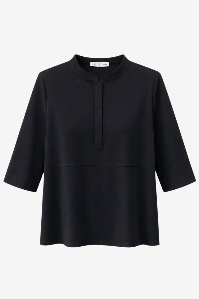 Damiana strech technical jersey top | Black