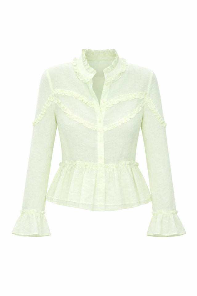 Netty bohemian style Blouse | Light Green