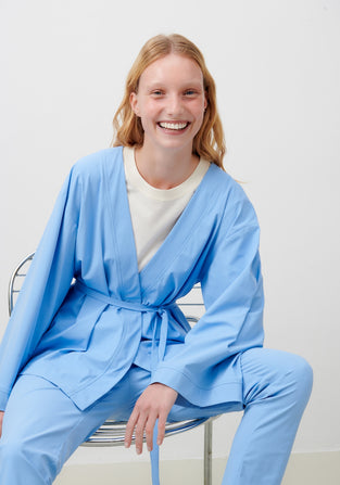 Alvera Blazer Kimono Technical Jersey | Light Blue