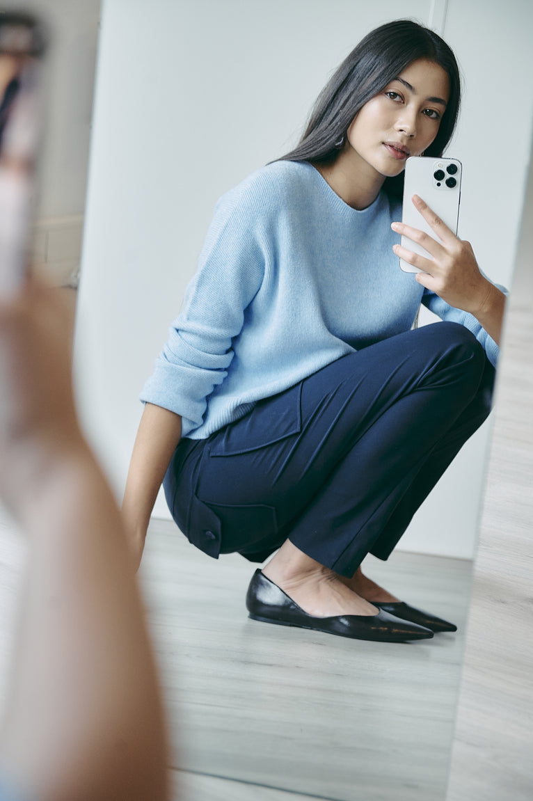 Doris pants brush tech jersey | Blue