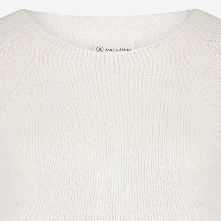 Wholegarment pullover | White