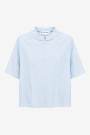 Lissa structure tech jersay top | Light Blue
