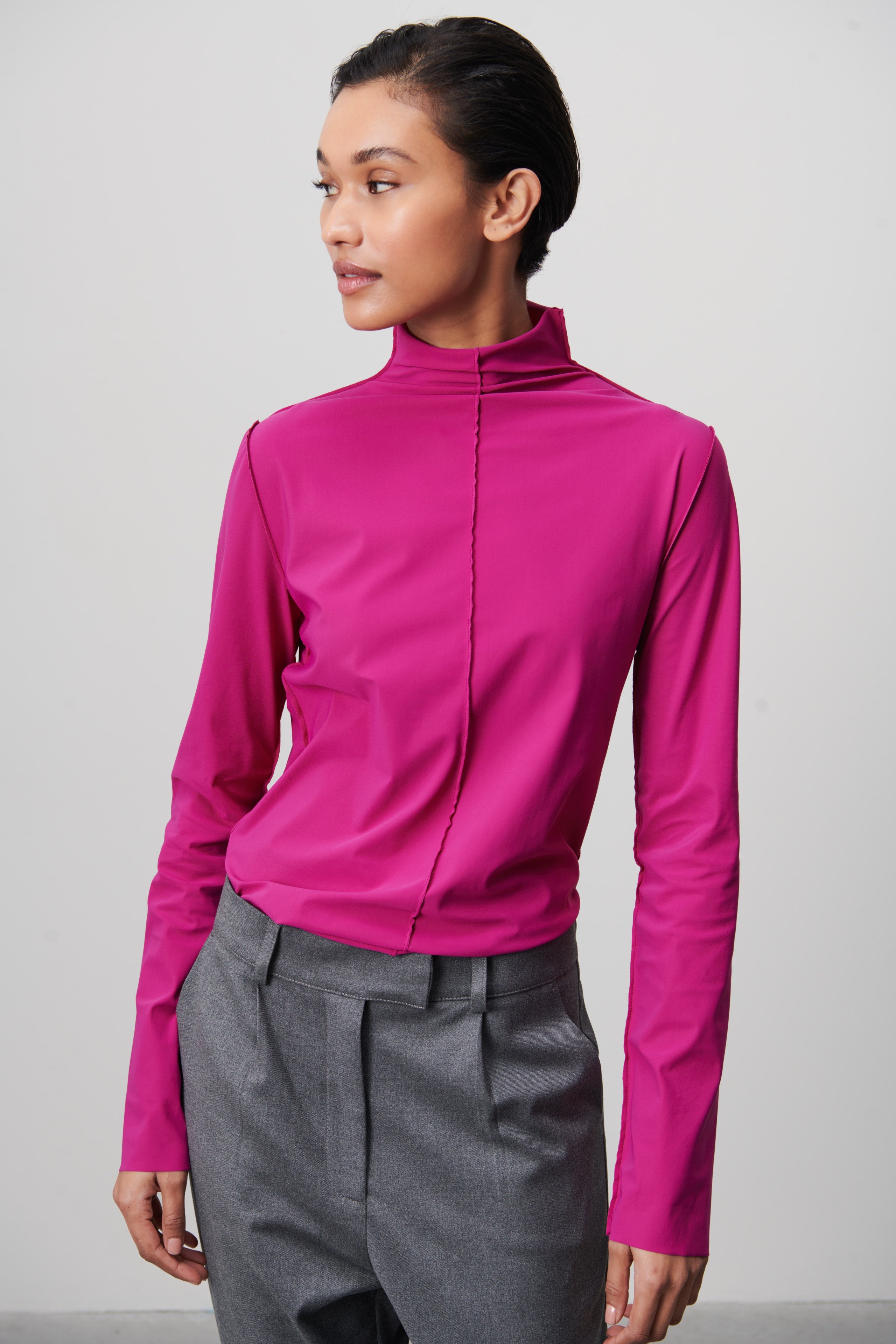 Zara Top Technical Jersey Fuxia Jane Lushka