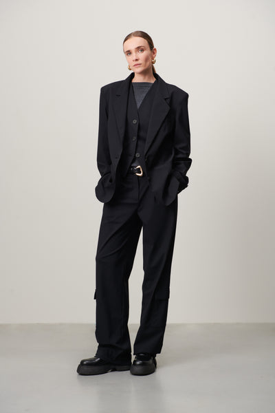 Black jersey blazer clearance