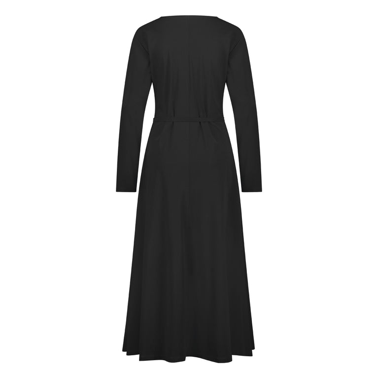 Jessica Dress Long Technical Jersey | Black