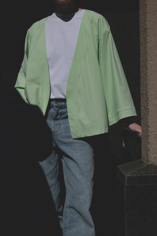 Alvera Blazer Kimono Technical Jersey | Light Green