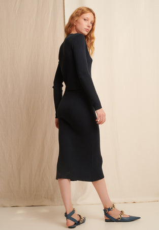 Rib Skirt | Blue