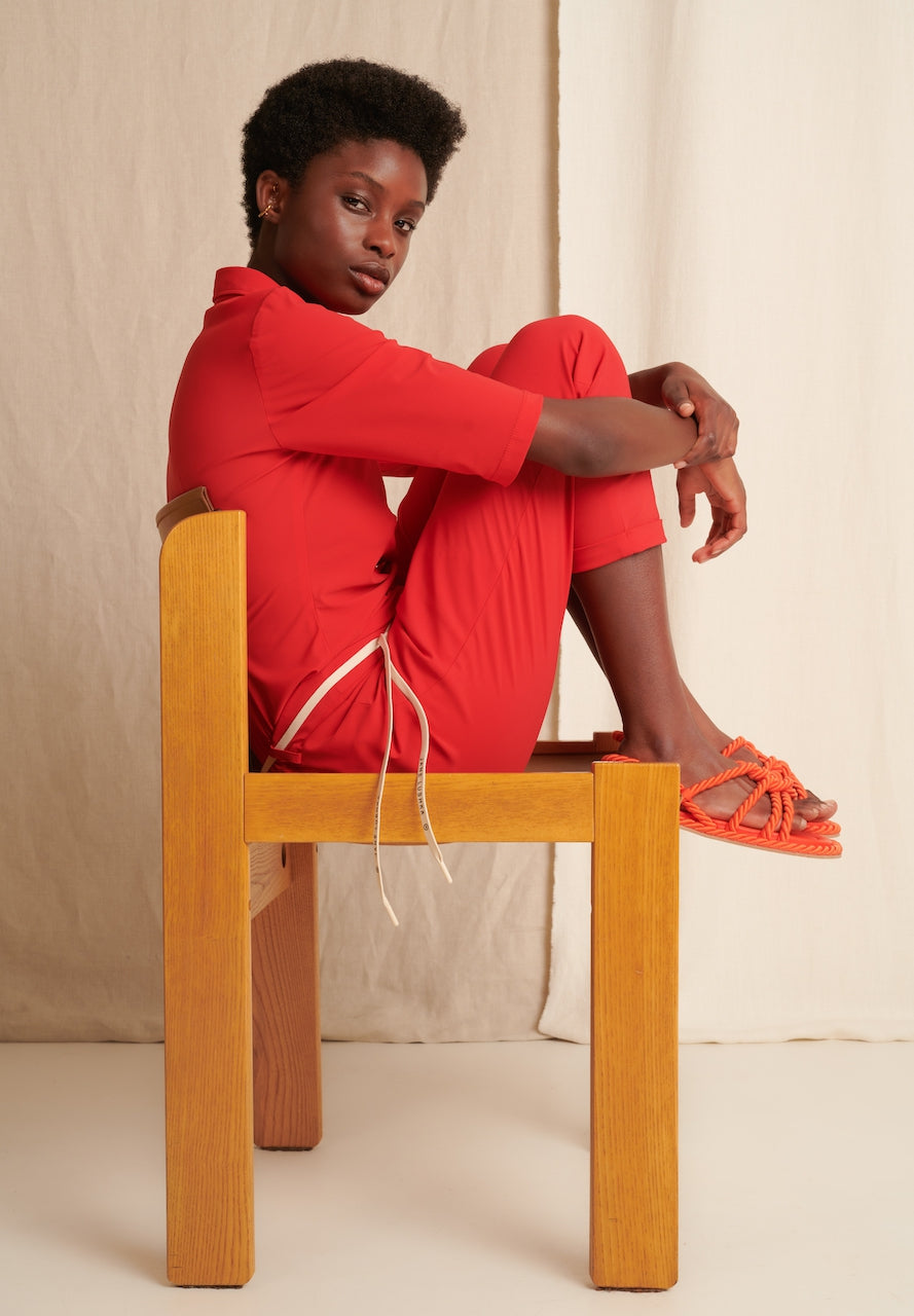 Kikkie Blouse Technical Jersey | Red