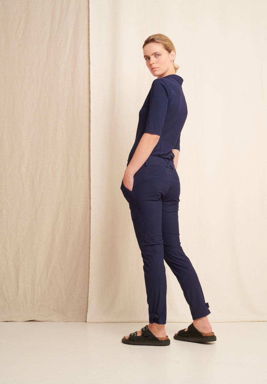 Kikkie Blouse Technical Jersey | Indigo