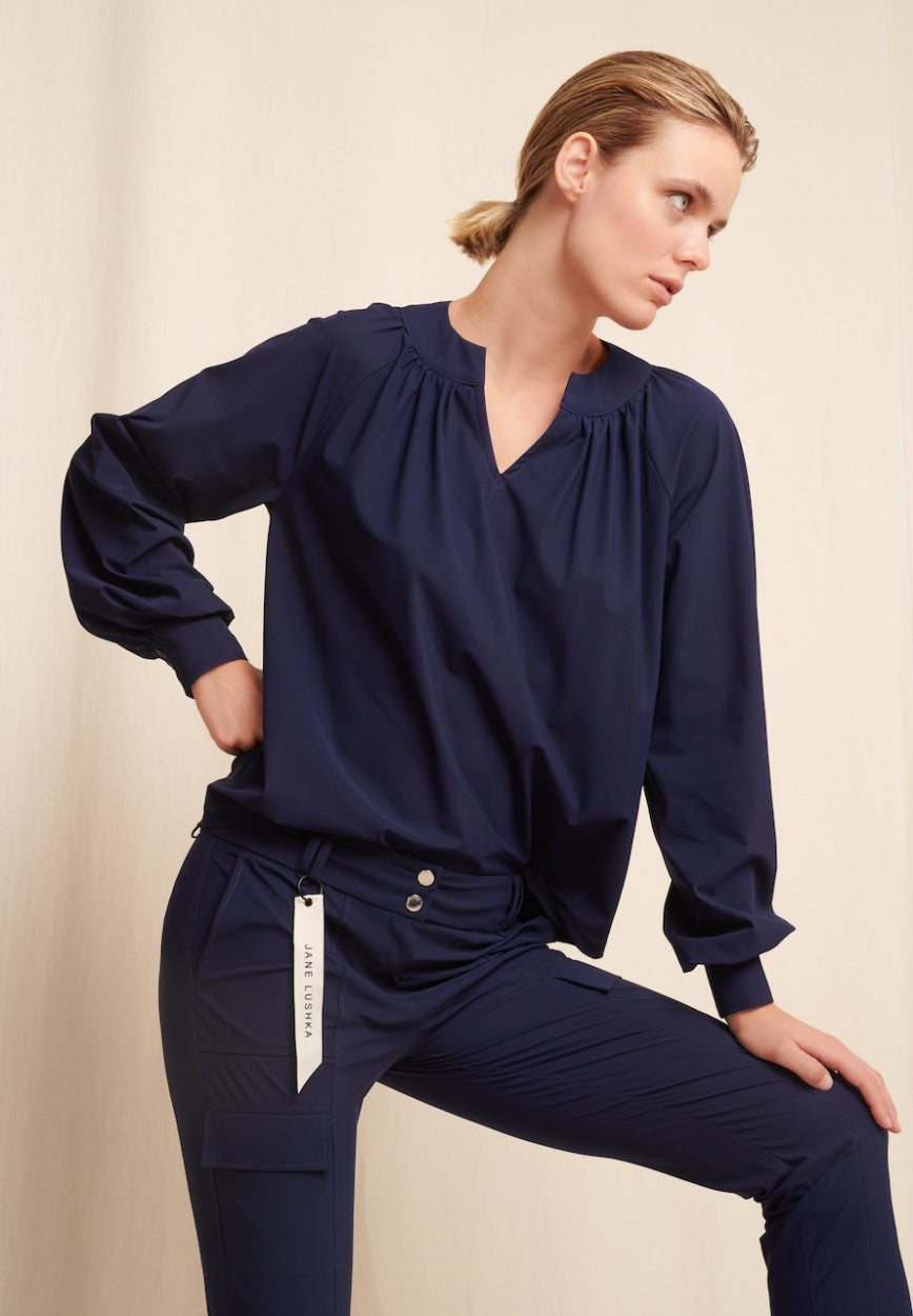 Wia Blouse Technical Jersey | Indigo