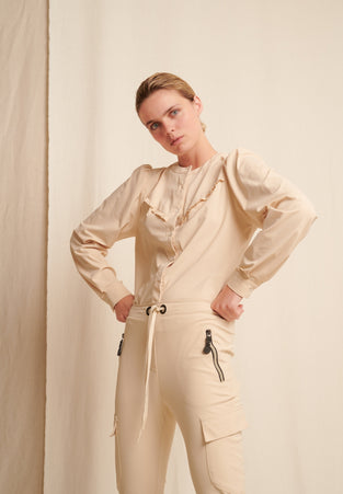 Dela Blouse Technical Jersey | Beige