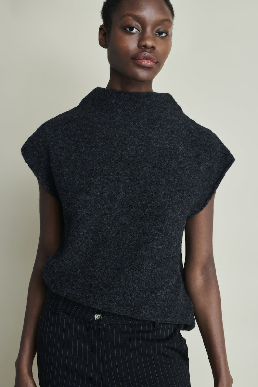 Pullover Funnelneck Pullunde | Black
