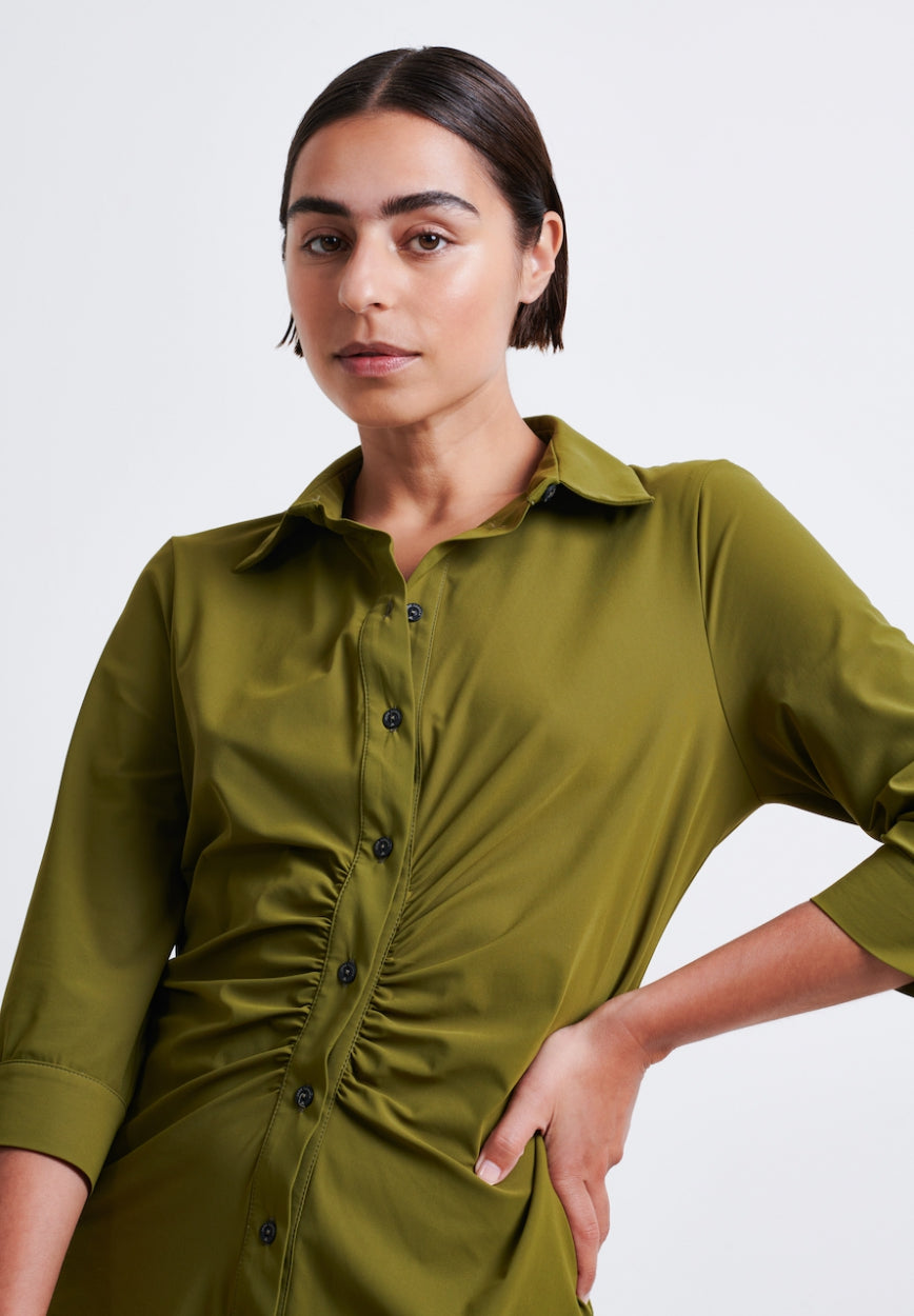 Riane Dress Technical Jersey | Oliva green