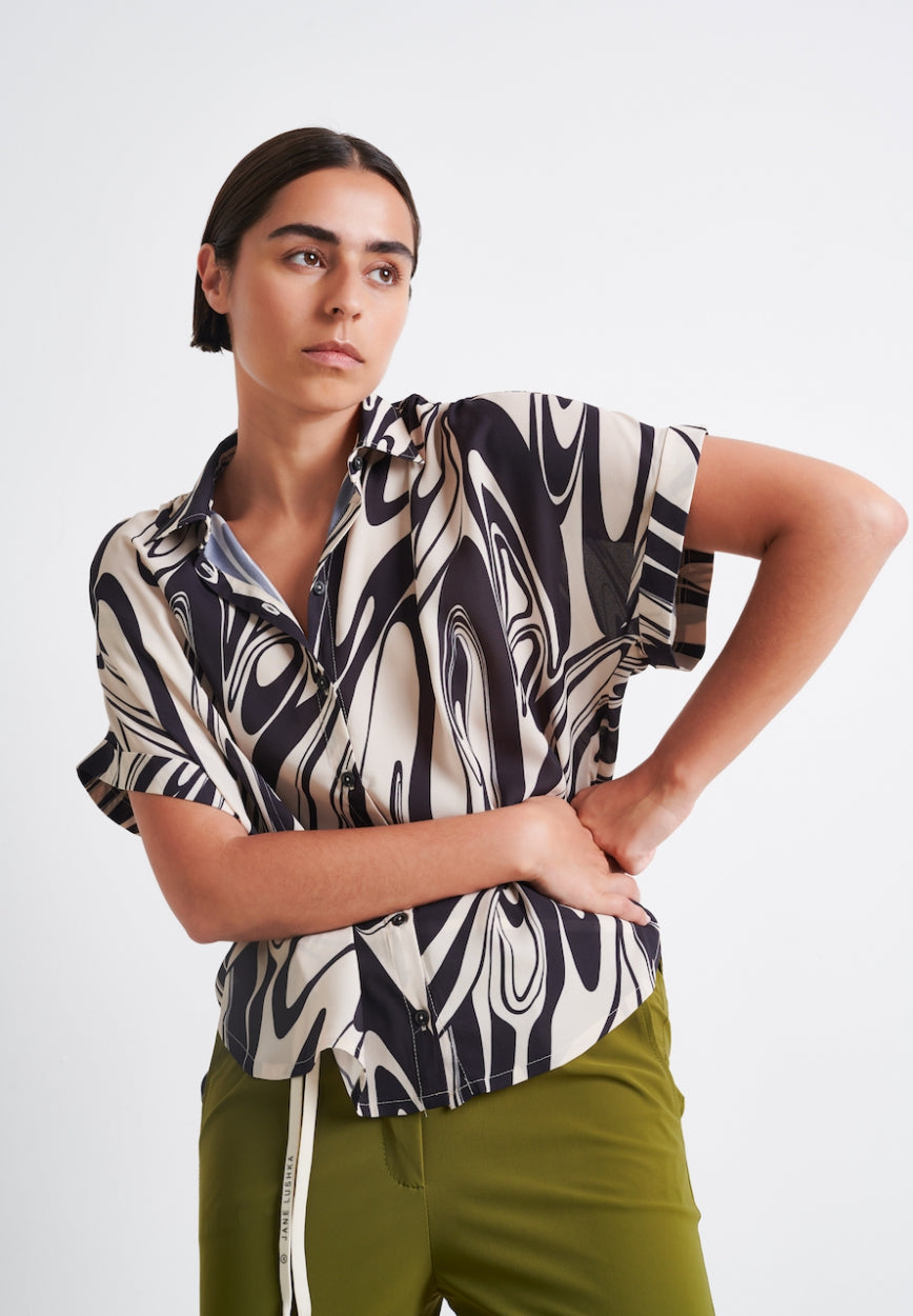 Romy Blouse | Black Beige