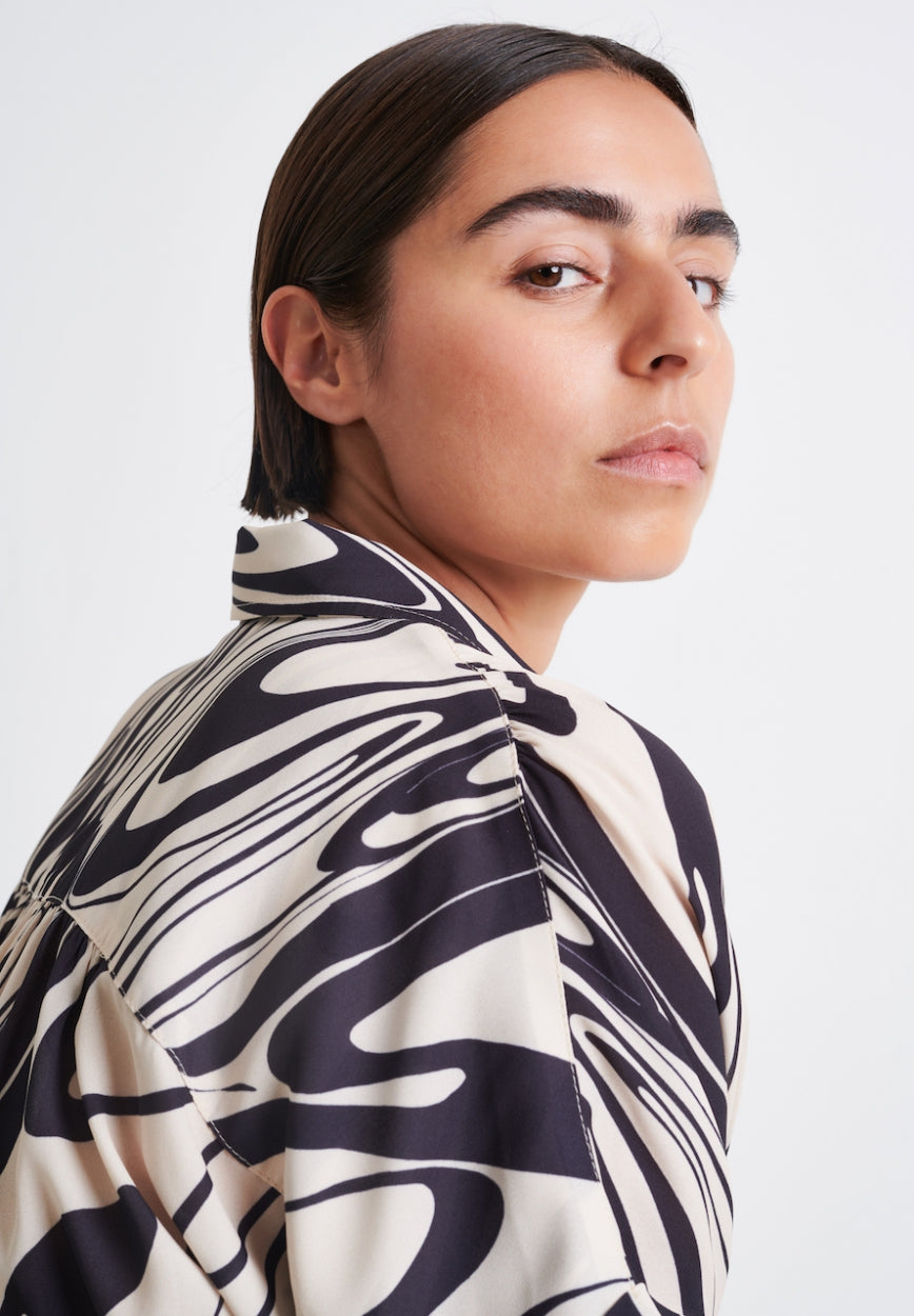 Romy Blouse | Black Beige