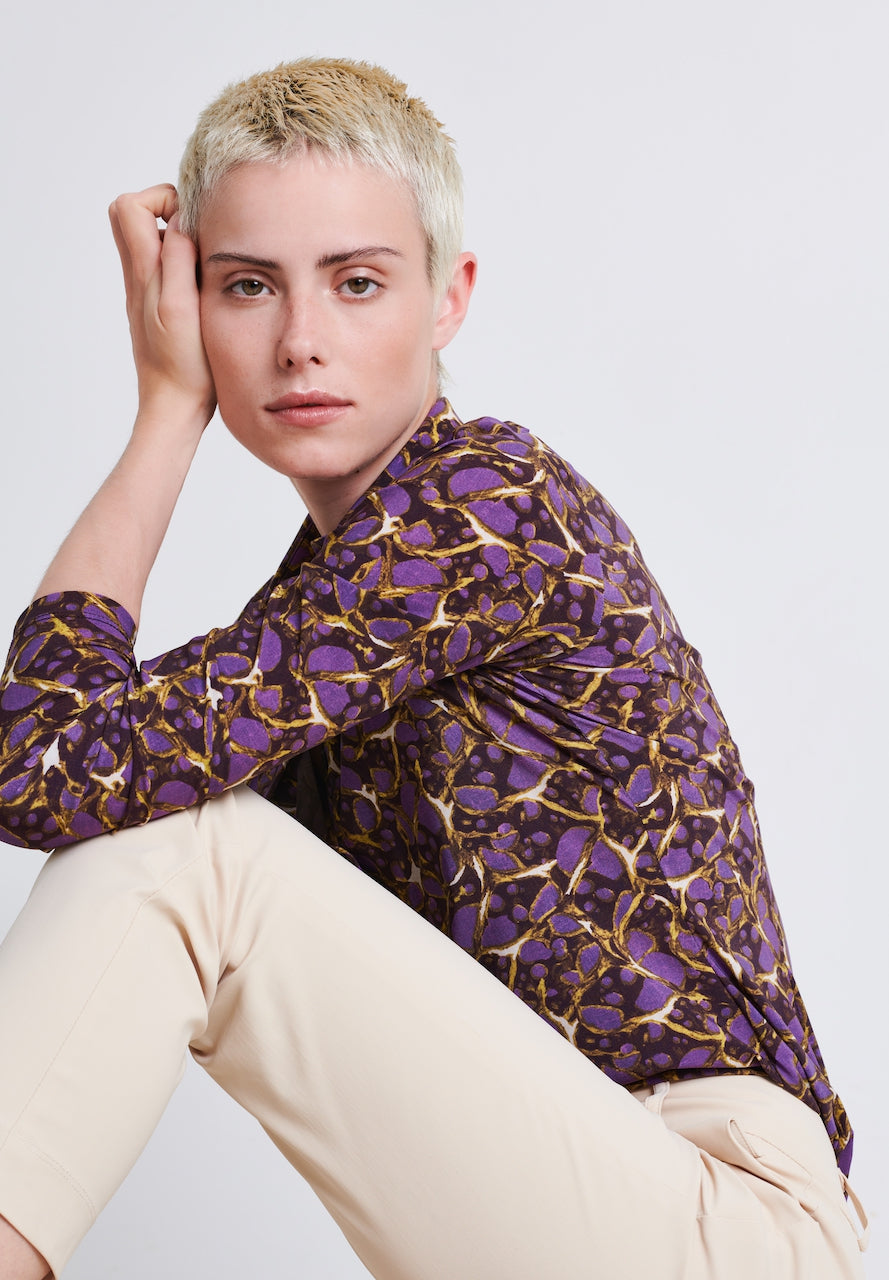 Kikkie Blouse Technical Jersey | Purple