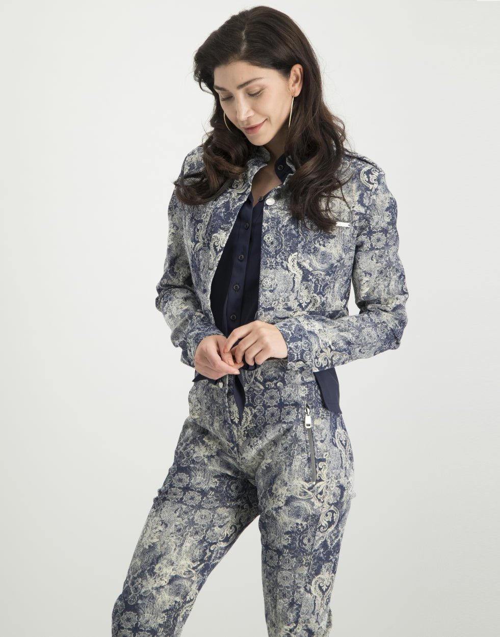 Joan Cropped Jacket Baroque | Blue