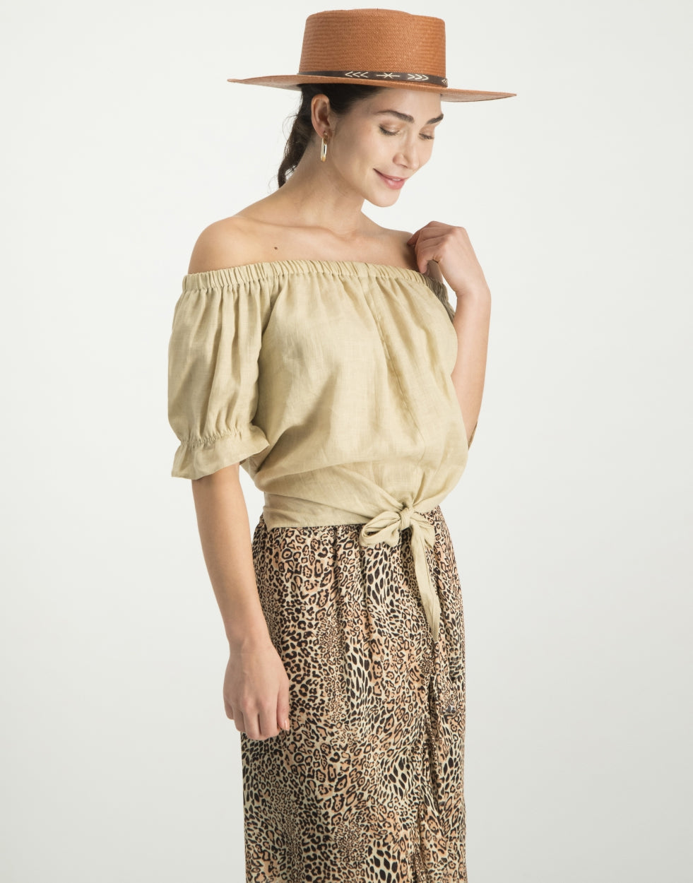 Nicole Knotted Top | Ecru