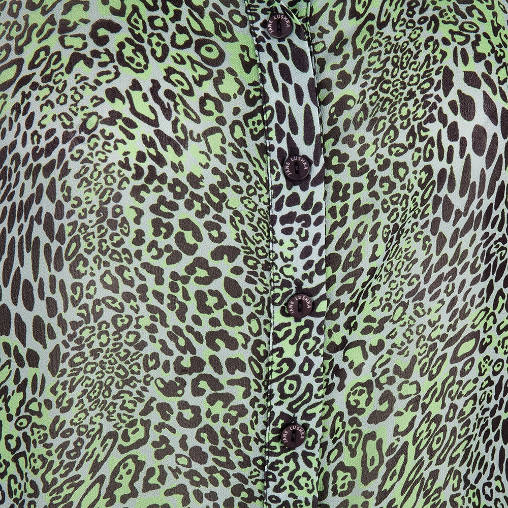 Dewi Long Blouse Animal | Green