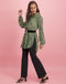 Dewi Long Blouse Animal | Green