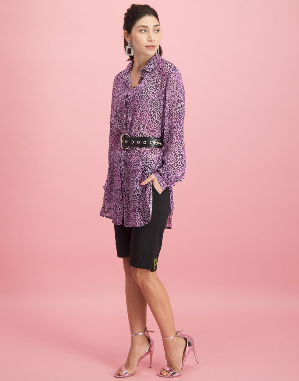 Dewi Long Blouse Animal | Fuxia