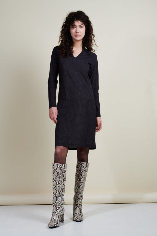 Dress Harper/W Technical Jersey | Black Denim