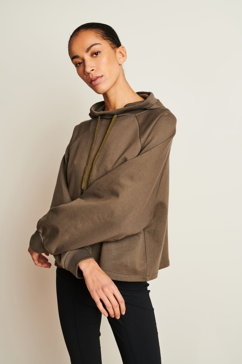 Hoodie Logo Vintage Organic Cotton | Old green