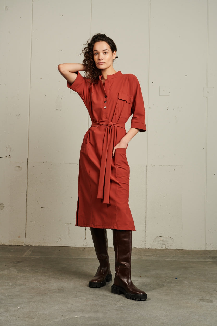 Dress Dakota Long Technical Jersey | Brick