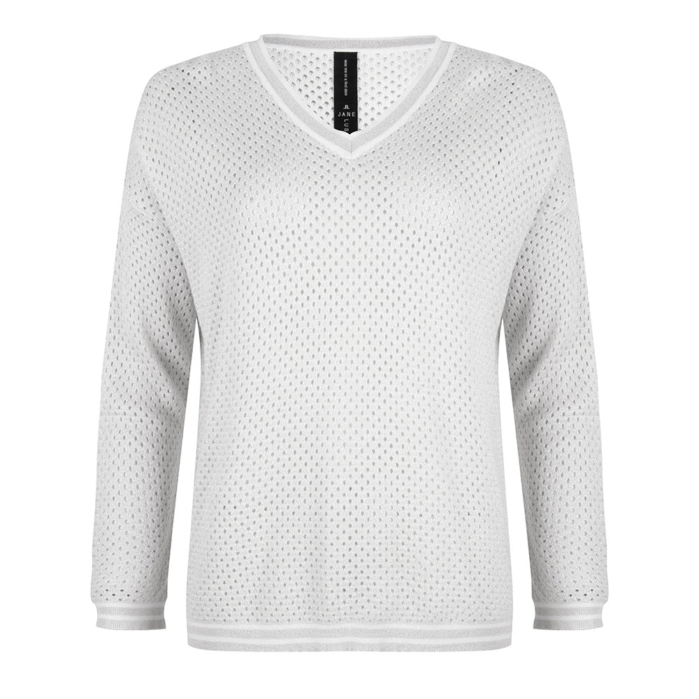 Elyse Perforated Sweater | Off White