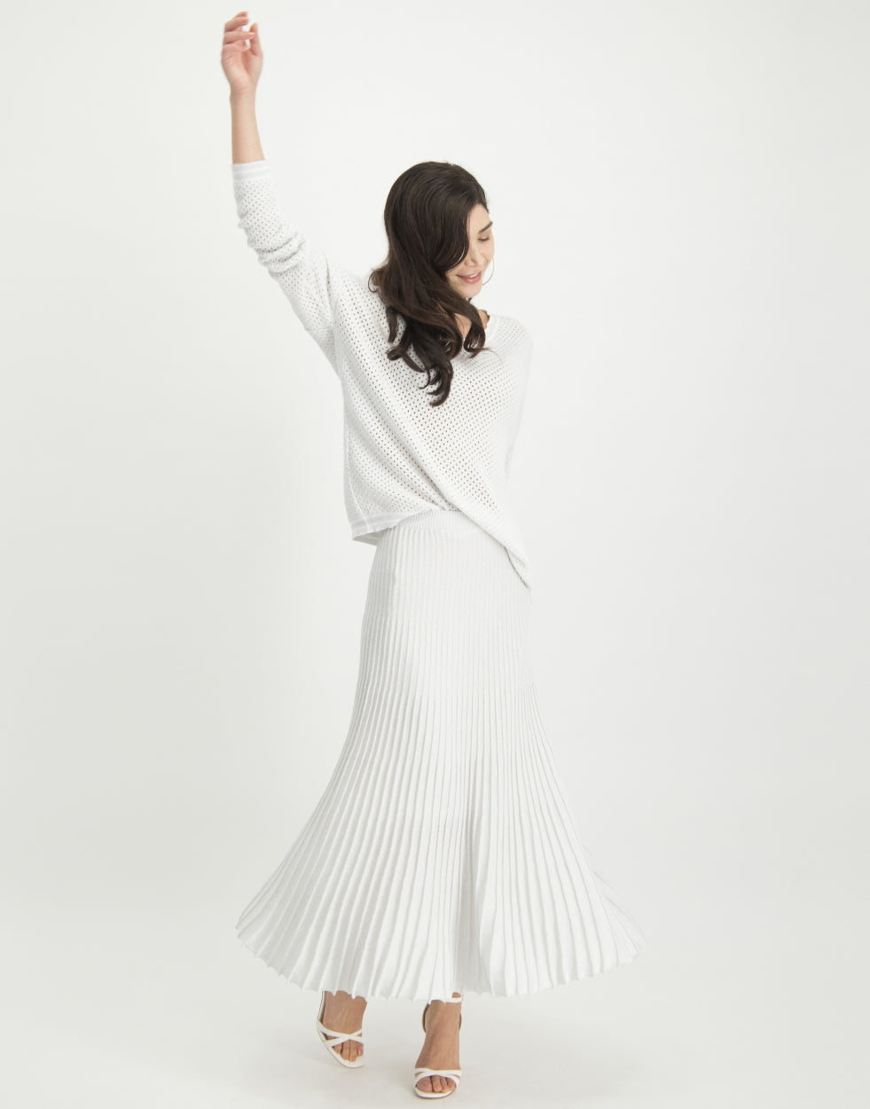 Elyse Perforated Sweater | Off White
