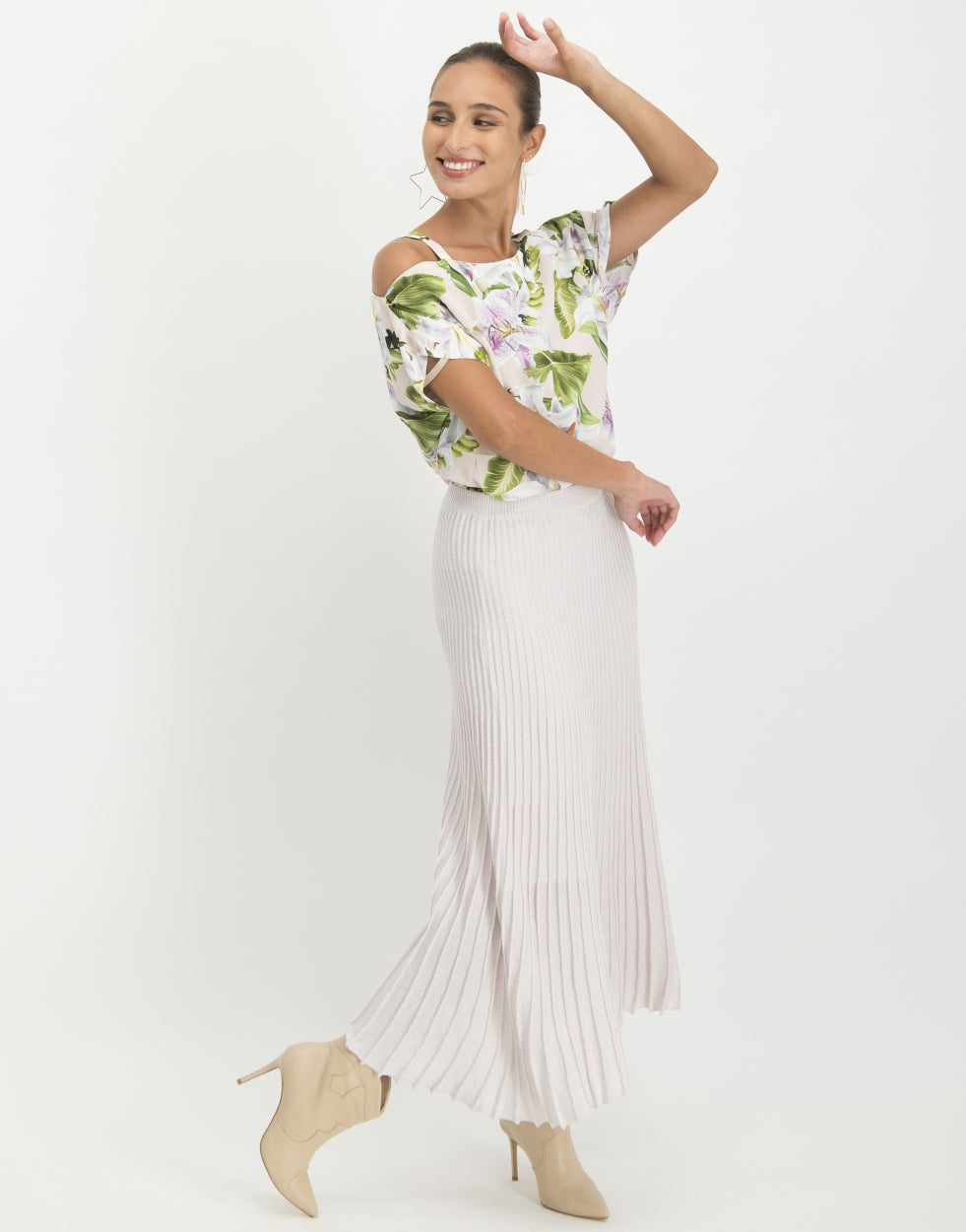 Florence Cold Shoulder Top Floral | Rose