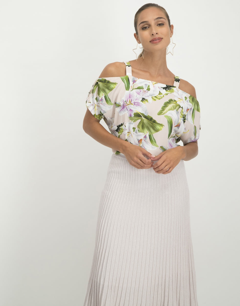 Florence Cold Shoulder Top Floral | Rose