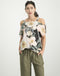 Florence Cold Shoulder Top Peony Black | Rose