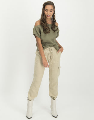 Florence Cold Shoulder Top | Army