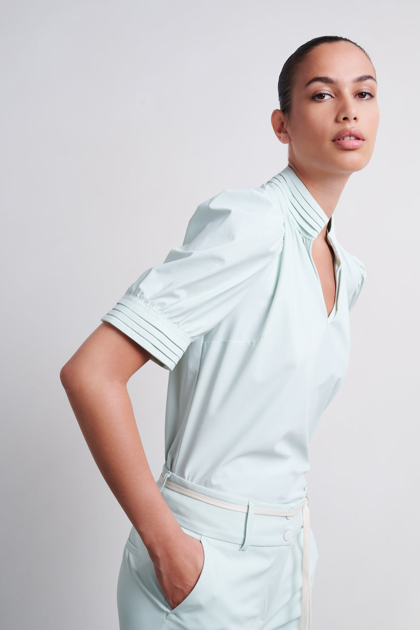 Irma Blouse Technical Jersey | Aqua