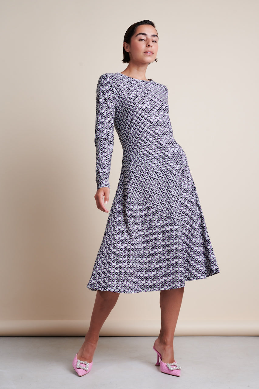 Jessica Dress Short Technical Jersey | Purple Melange