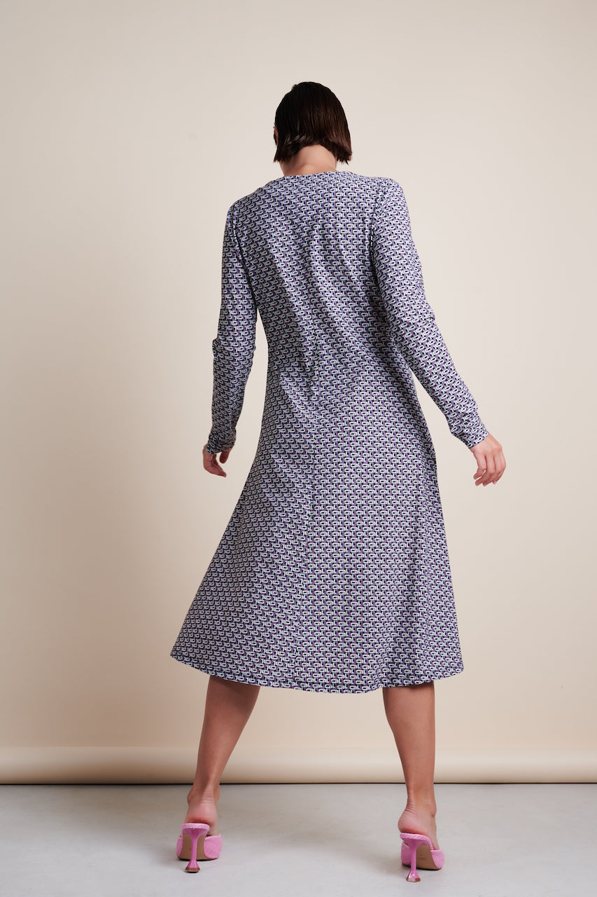 Jessica Dress Short Technical Jersey | Purple Melange