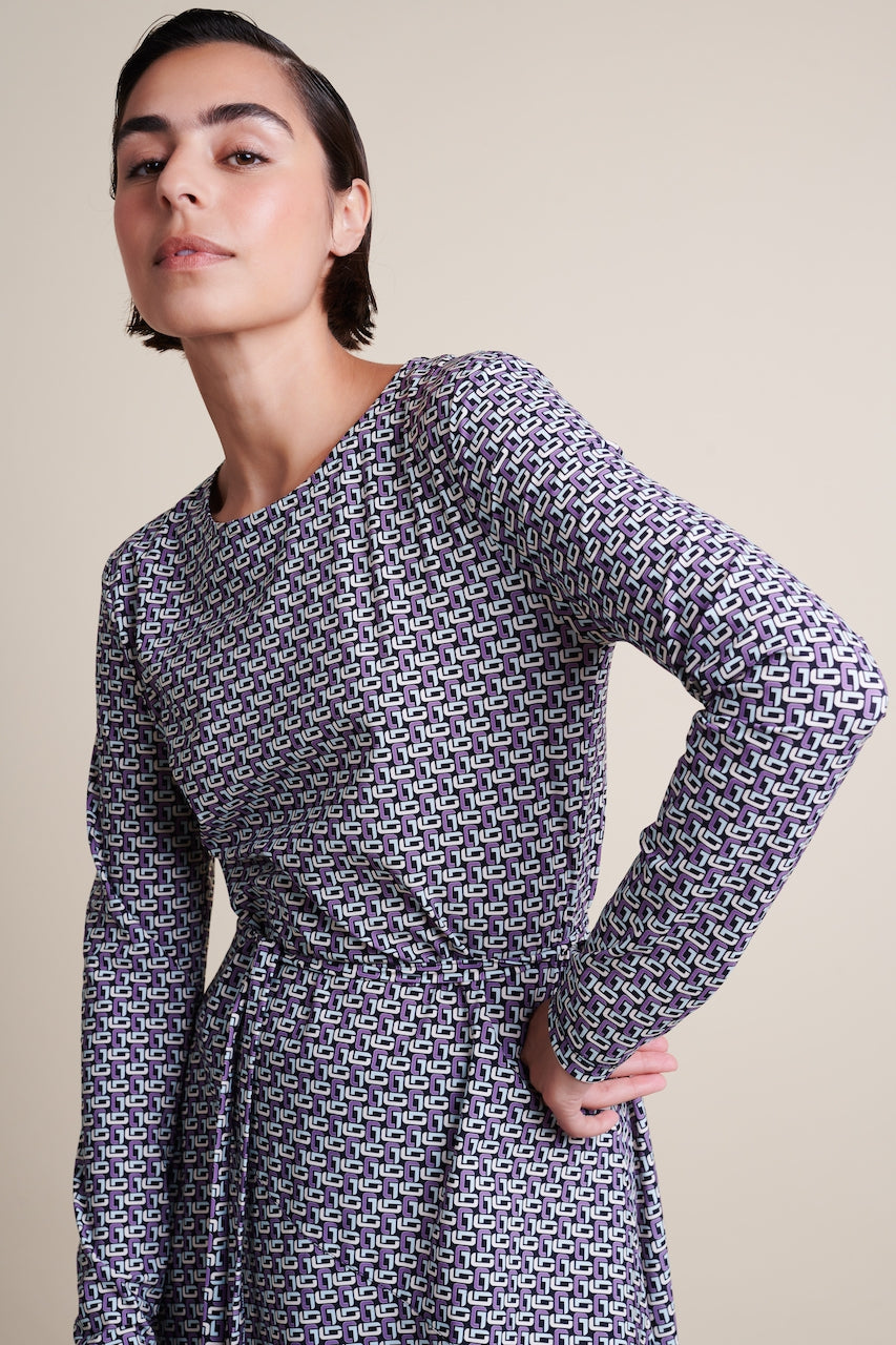 Jessica Dress Short Technical Jersey | Purple Melange