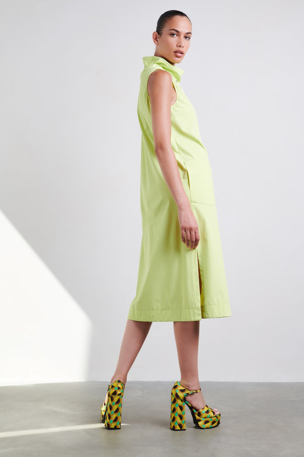Rita Dress Technical Jersey | Lime