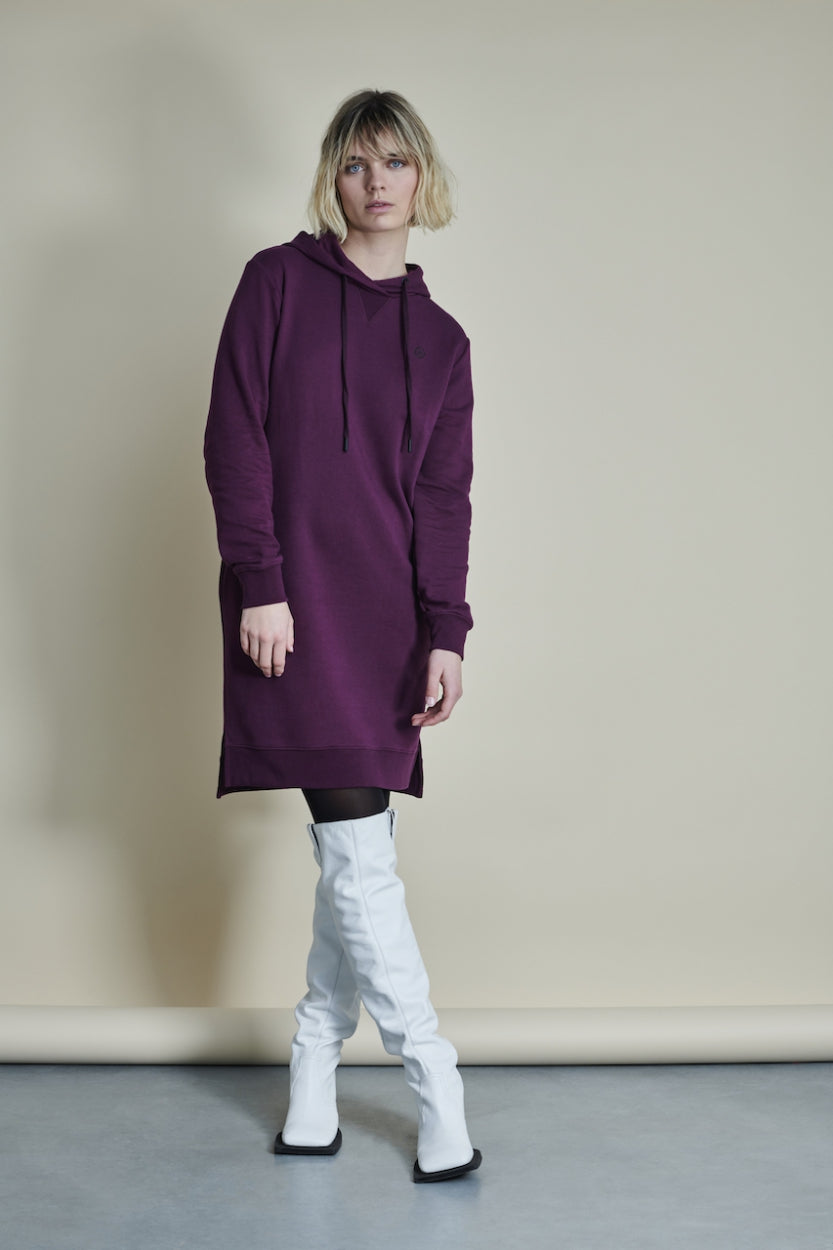 Hoody Dress Organic Cotton | Deep Purple