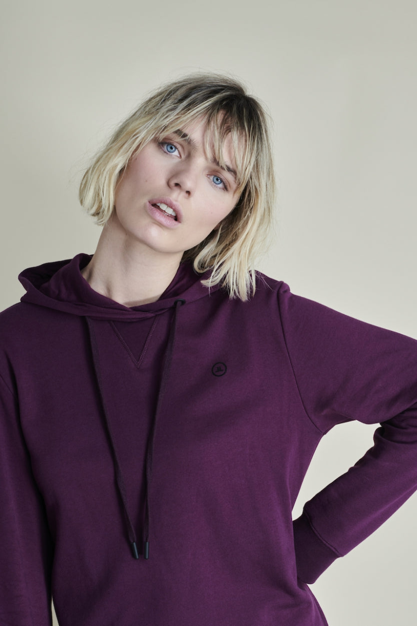 Hoody Dress Organic Cotton | Deep Purple