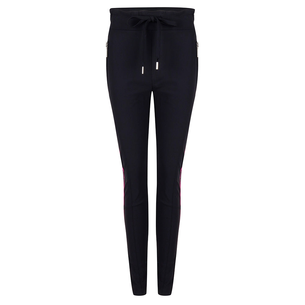 Khloe Drawstring Pants | Black/Fuxia