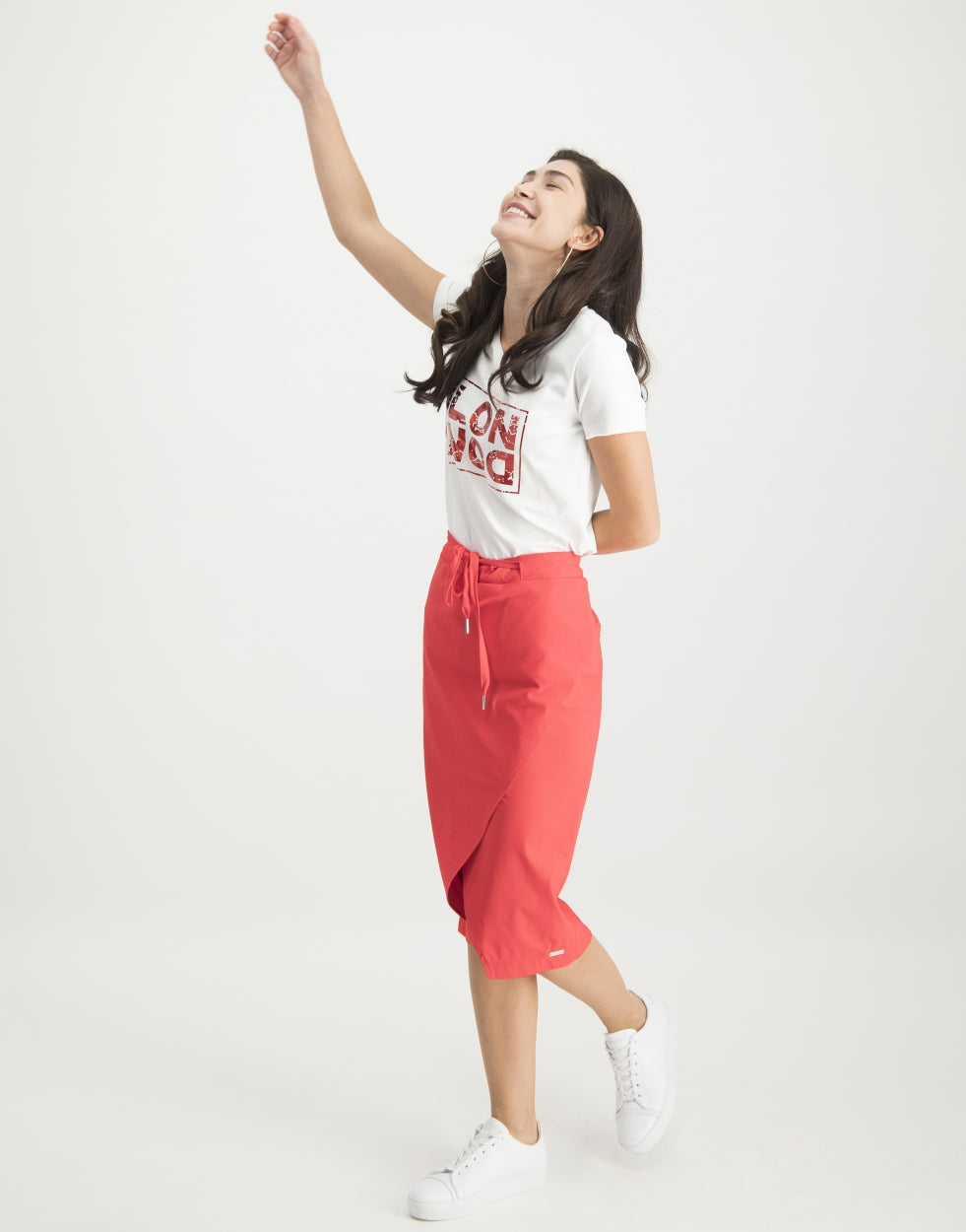 Edie Drawstring Skirt | Red