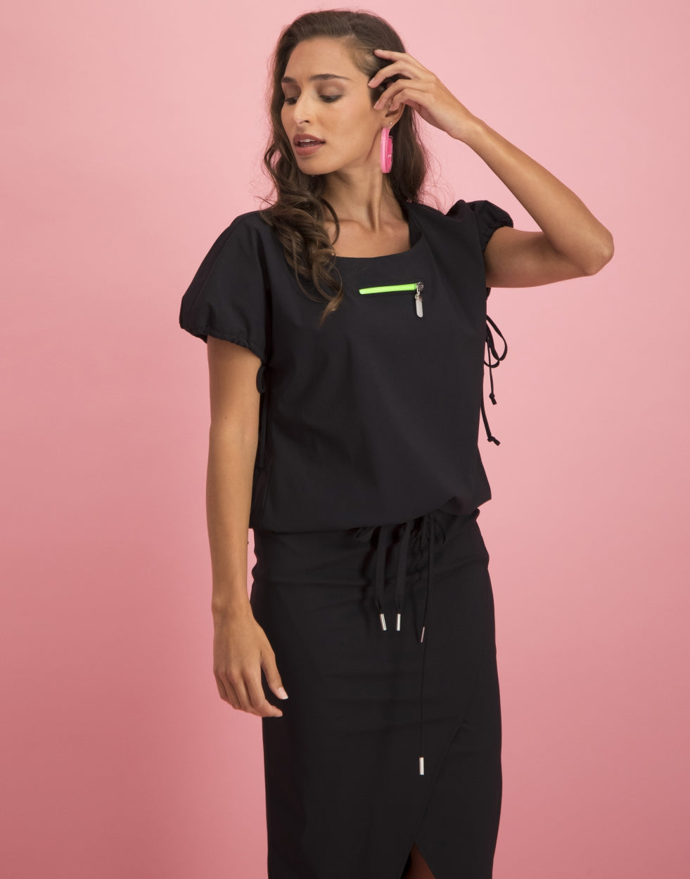 Lynn Zipper Top | Black