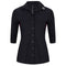 Noel Eyelet Shirt | Black/Fuxia