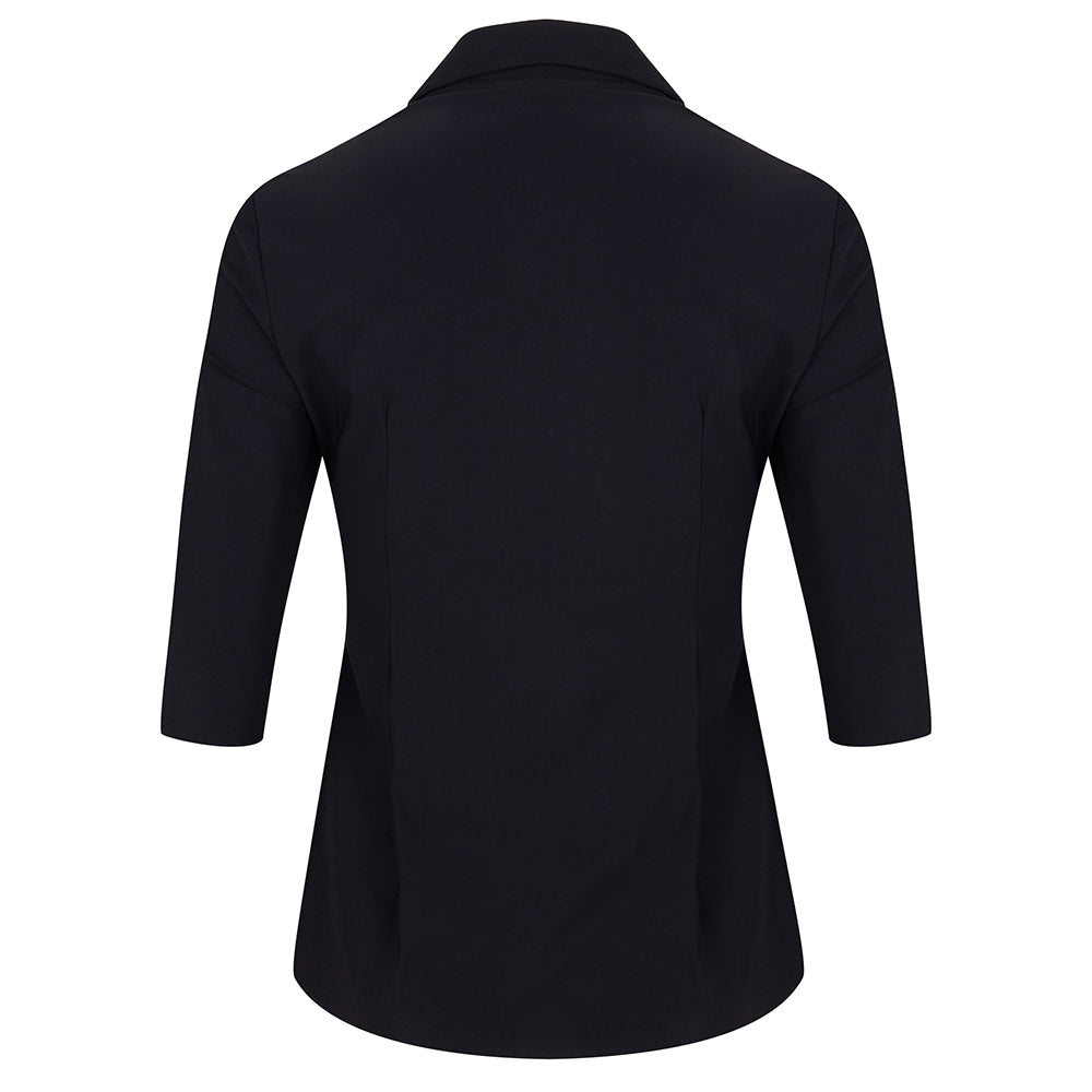 Noel Eyelet Shirt | Black/Fuxia