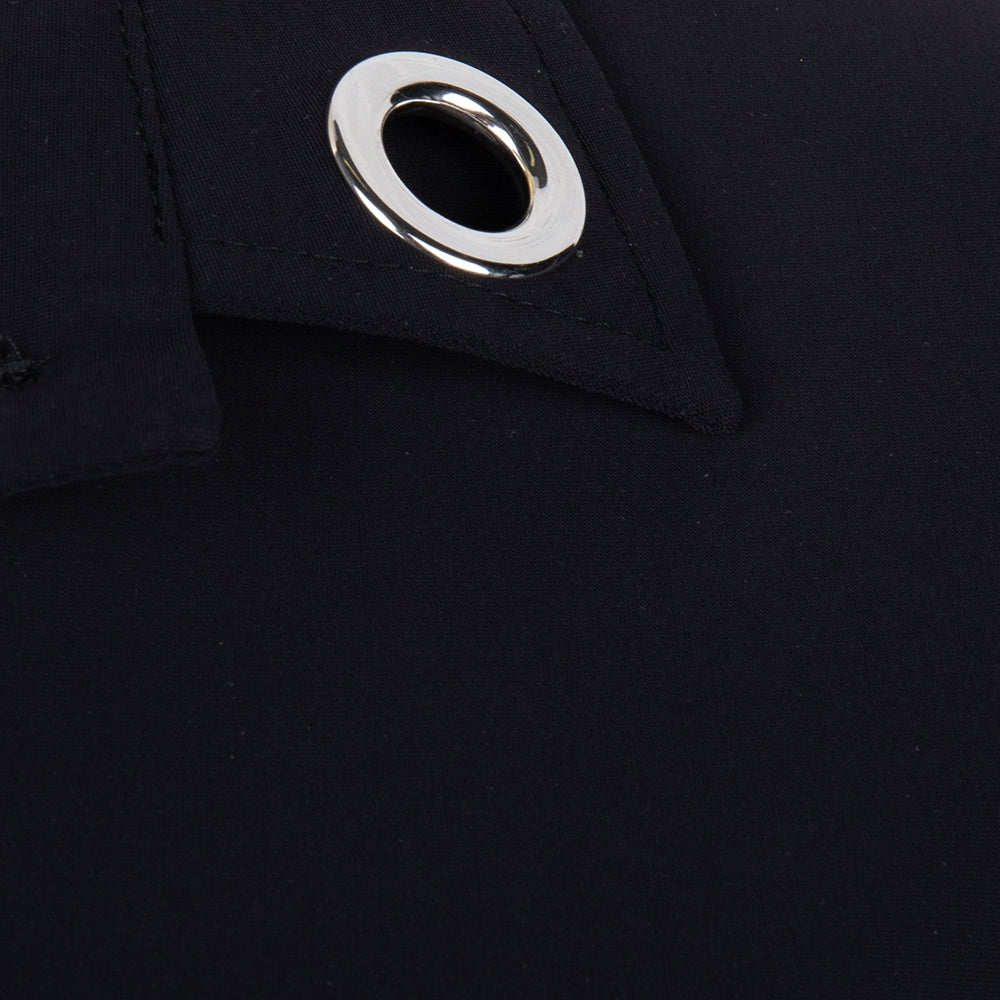 Noel Eyelet Shirt | Black/Fuxia